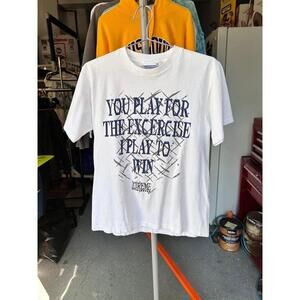 All Sport Vintage White Single Stitch Short Sleeve Graphic Print TShirt Medium